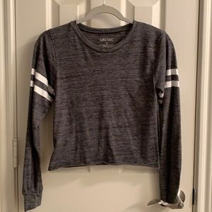 Long sleeve grey crop top lightweight